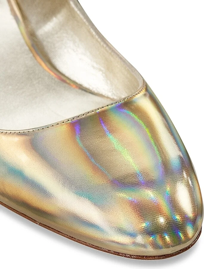 Women's Vivienne 35MM Metallic Leather Mary Jane Pumps - Platino - Size 6.5 - Image 7