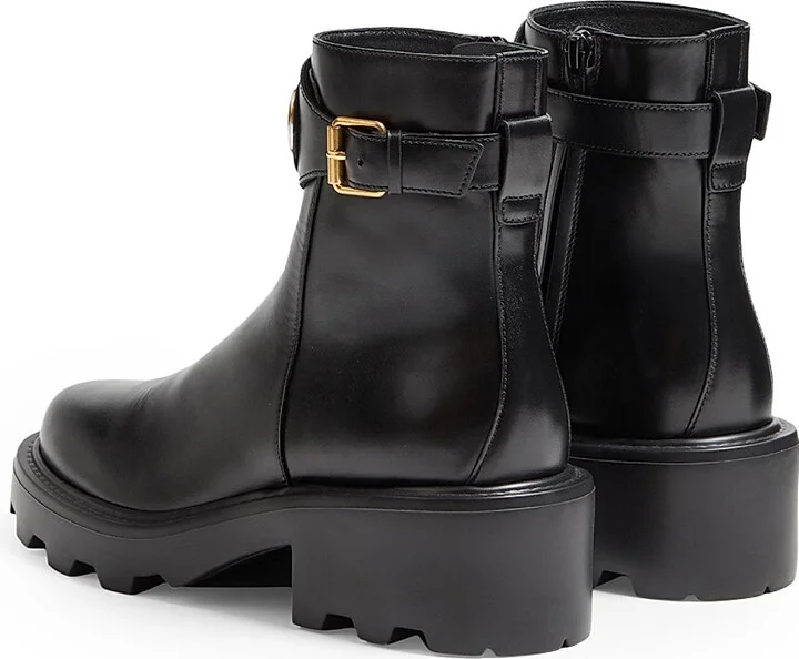 Women's VLogo 55MM Signature Calfskin Ankle Boots - Black - Size 7 - Image 3