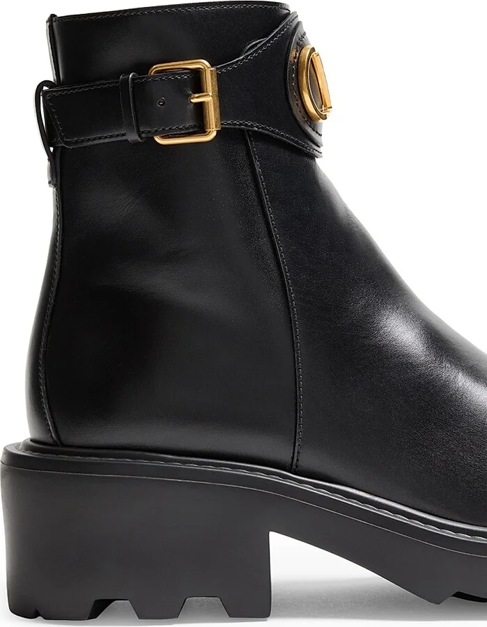 Women's VLogo 55MM Signature Calfskin Ankle Boots - Black - Size 7 - Image 6