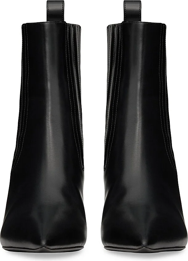 Women's VLogo 75MM Lockette Beatle in Brushed Calfskin Boots - Black - Size 7 - Image 4