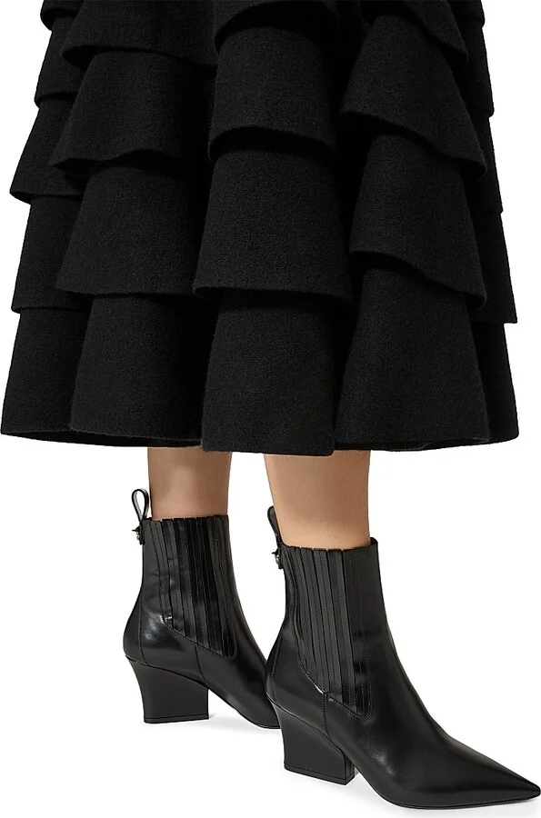 Women's VLogo 75MM Lockette Beatle in Brushed Calfskin Boots - Black - Size 7 - Image 6