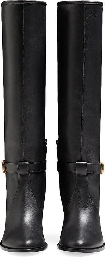 Women's VLogo 75MM Signature Calfskin Boots - Black - Size 6 - Image 3
