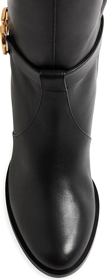 Women's VLogo 75MM Signature Calfskin Boots - Black - Size 6 - Image 5