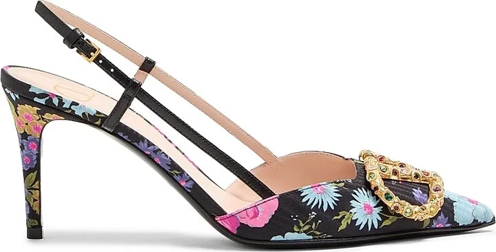 Women's VLogo 80MM Signature Slingback Pumps - Size 5.5