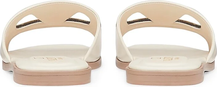 Women's Vlogo Cut-Out Calfskin Slide Sandals - Ivory - Size 6 - Image 3