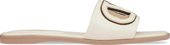 Women's Vlogo Cut-Out Calfskin Slide Sandals - Ivory - Size 6