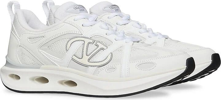 Women's VLogo Easyjog Calfskin and Fabric Sneakers - White Multi - Size 6 - Image 2