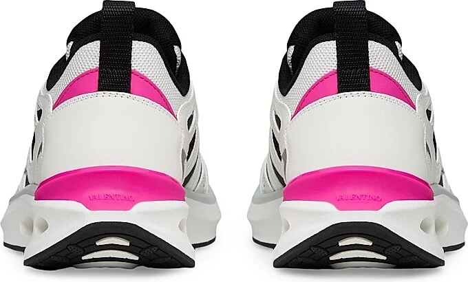 Women's VLogo Easyjog Calfskin and Fabric Sneakers - White Multi - Size 6 - Image 8