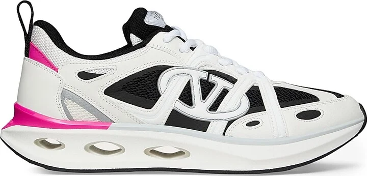 Women's VLogo Easyjog Calfskin and Fabric Sneakers - White Multi - Size 6 - Image 11