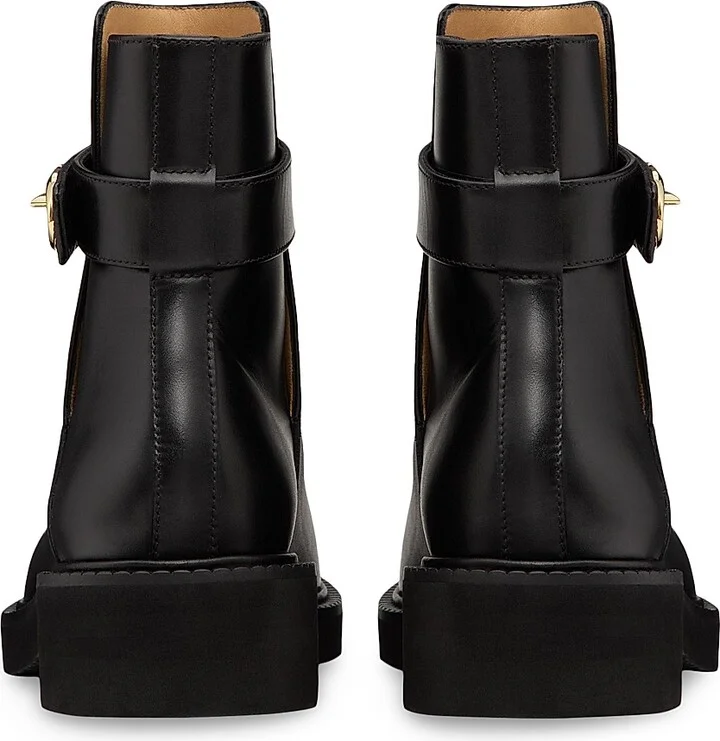 Women's VLogo Locker 40MM Calfskin Ankle Boots - Black - Size 6.5 - Image 3