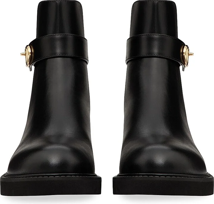 Women's VLogo Locker 40MM Calfskin Ankle Boots - Black - Size 6.5 - Image 4