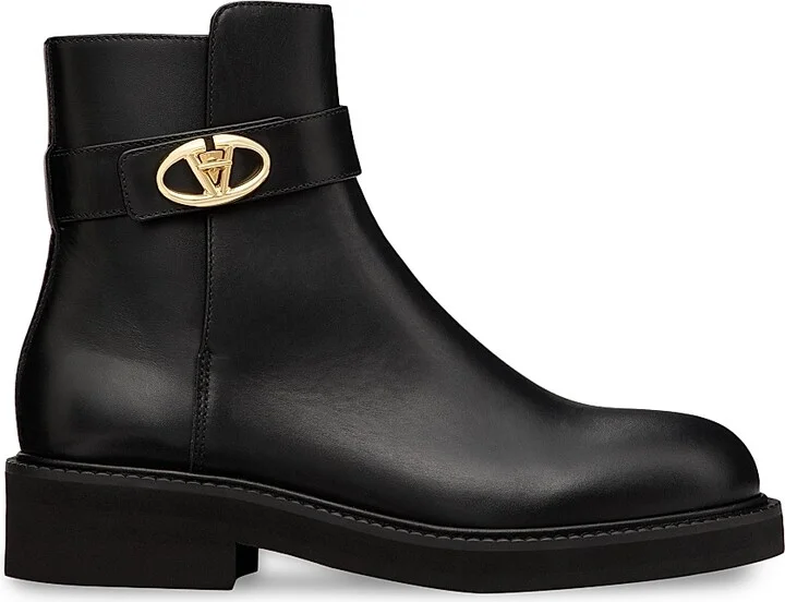 Women's VLogo Locker 40MM Calfskin Ankle Boots - Black - Size 6.5