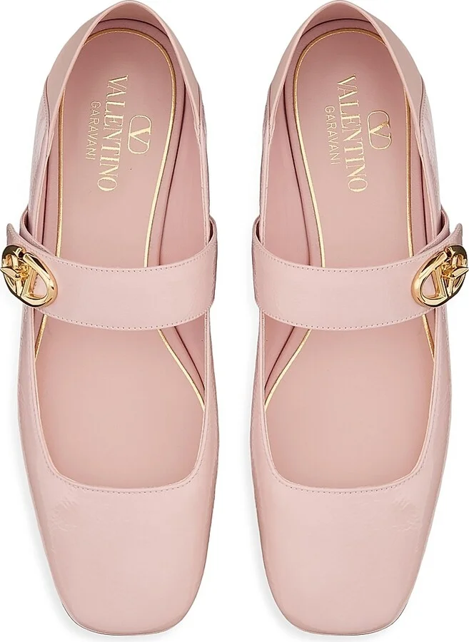 Women's VLogo Locker Mary Jane Ballerina Flats in Naplack - Rosso Valentino Red - Size 6 - Image 10