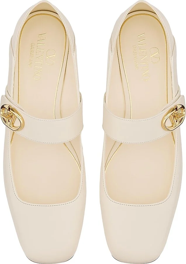 Women's VLogo Locker Mary Jane Ballerina Flats - Ivory - Size 8.5 - Image 4