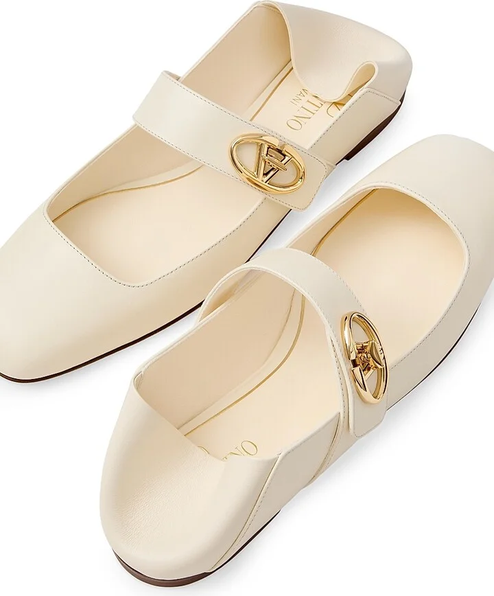 Women's VLogo Locker Mary Jane Ballerina Flats - Ivory - Size 8.5 - Image 6