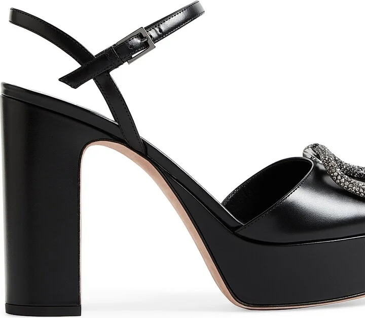 Women's VLogo Signature 115MM Platform Sandals in Calfskin - Black - Size 7 - Image 6
