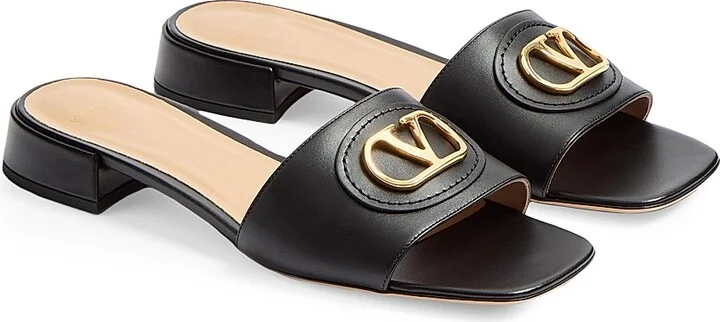 Women's VLogo Signature 20MM Slide Sandals - Black - Size 6 - Image 2