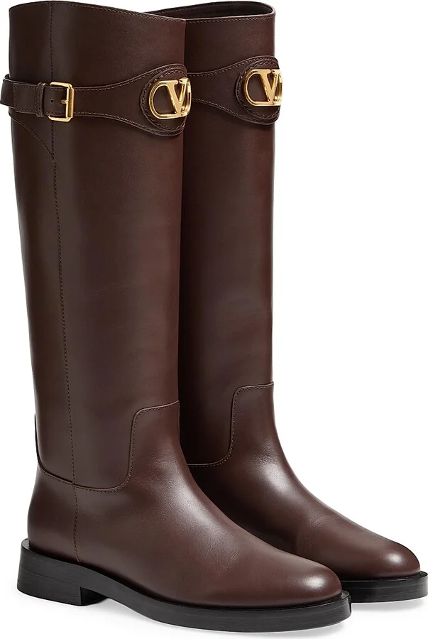 Women's VLogo Signature 30MM Calfskin Boots - Black - Size 7 - Image 8