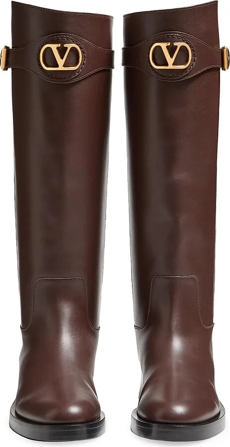 Women's VLogo Signature 30MM Calfskin Boots - Black - Size 7 - Image 9