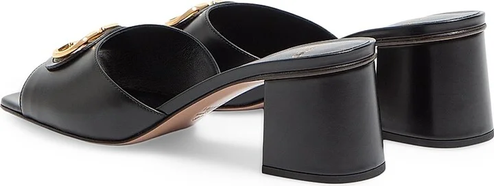 Women's VLogo Signature 60MM Slide Sandals in Calfskin - Black - Size 6 - Image 3