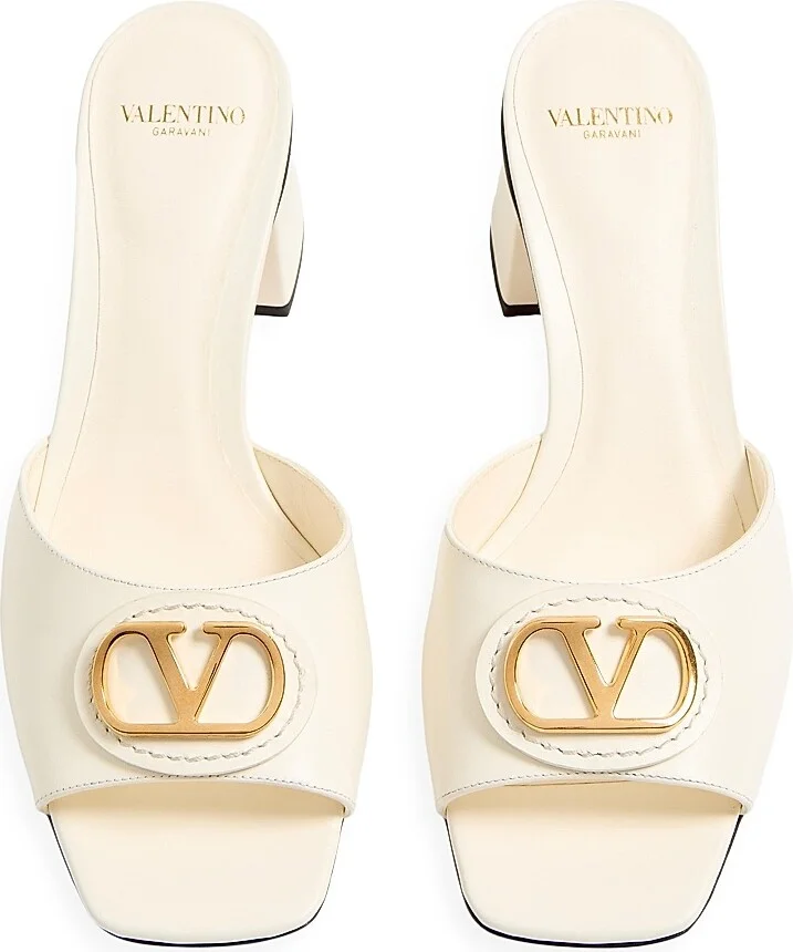 Women's VLogo Signature 60MM Slide Sandals in Calfskin - Black - Size 6 - Image 10