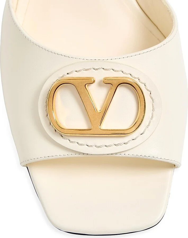 Women's VLogo Signature 60MM Slide Sandals in Calfskin - Black - Size 6 - Image 11