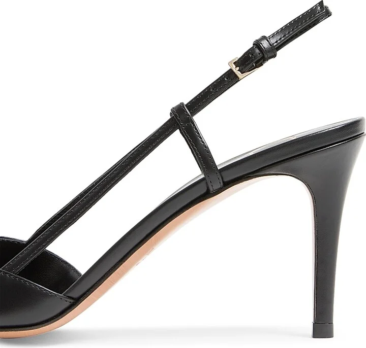Women's VLogo Signature Calfskin 80MM Slingback Pumps - Black - Size 7 - Image 6