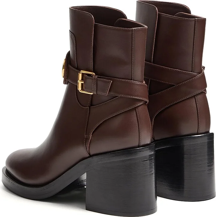 Women's VLogo Signature Calfskin Ankle 70MM Boots - Fondant - Size 7 - Image 3
