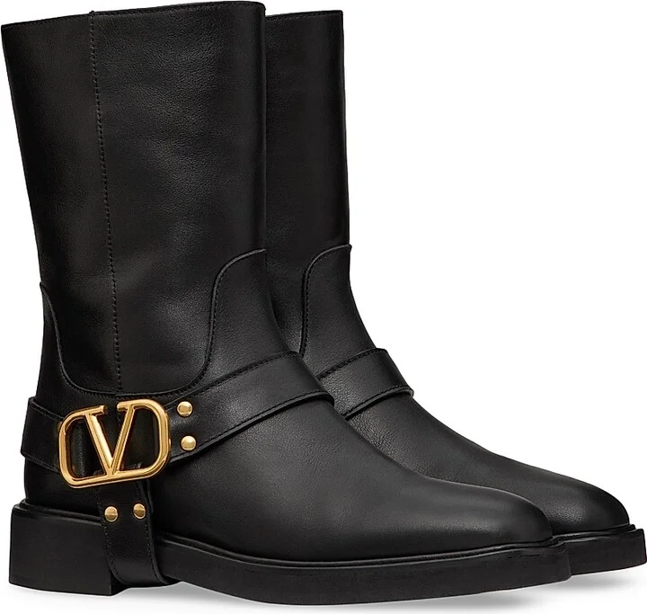 Women's VLogo Signature Calfskin Ankle Boots 30MM - Black - Size 5 - Image 2