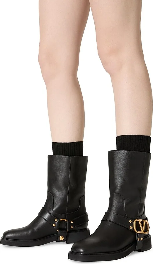 Women's VLogo Signature Calfskin Ankle Boots 30MM - Black - Size 5 - Image 6