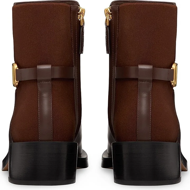 Women's VLogo Signature Calfskin Ankle Boots 30MM - Cocoa - Size 8 - Image 3