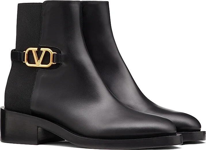Women's VLogo Signature Calfskin Ankle Boots 30MM - Cocoa - Size 8 - Image 7