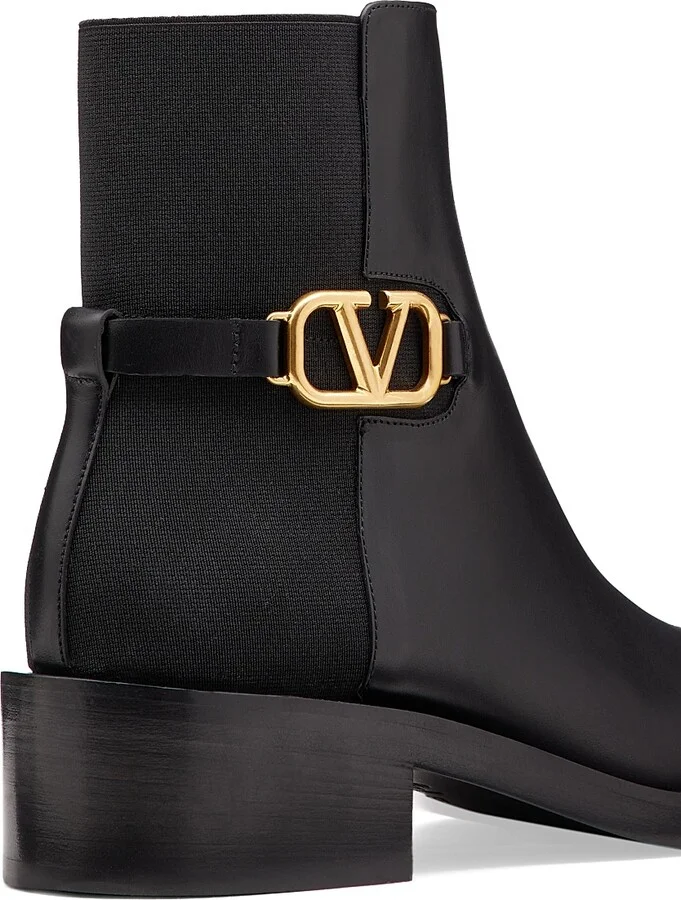 Women's VLogo Signature Calfskin Ankle Boots 30MM - Cocoa - Size 8 - Image 10