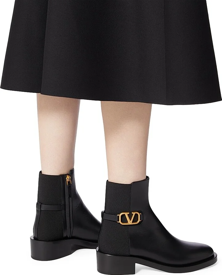 Women's VLogo Signature Calfskin Ankle Boots 30MM - Cocoa - Size 8 - Image 11