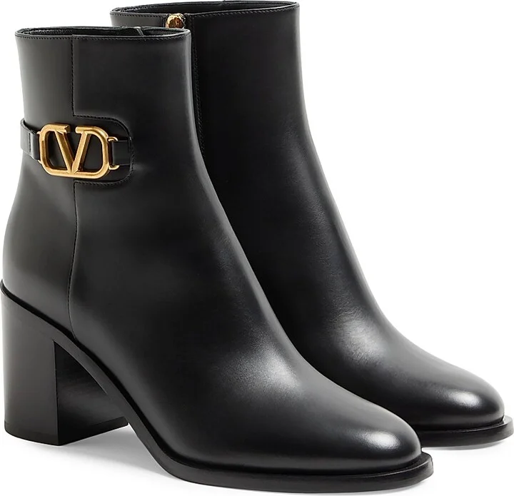 Women's Vlogo Signature Calfskin Ankle Boots - Black - Size 10.5 - Image 2