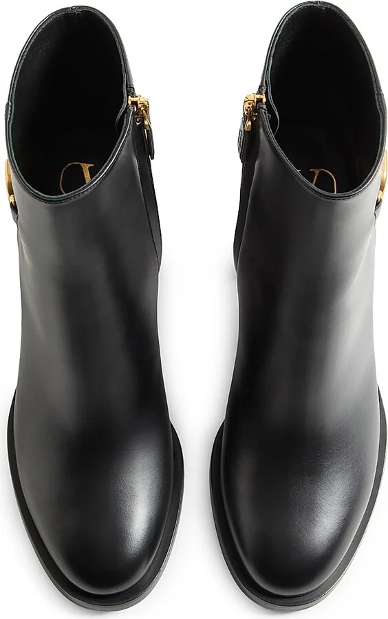 Women's Vlogo Signature Calfskin Ankle Boots - Black - Size 10.5 - Image 4