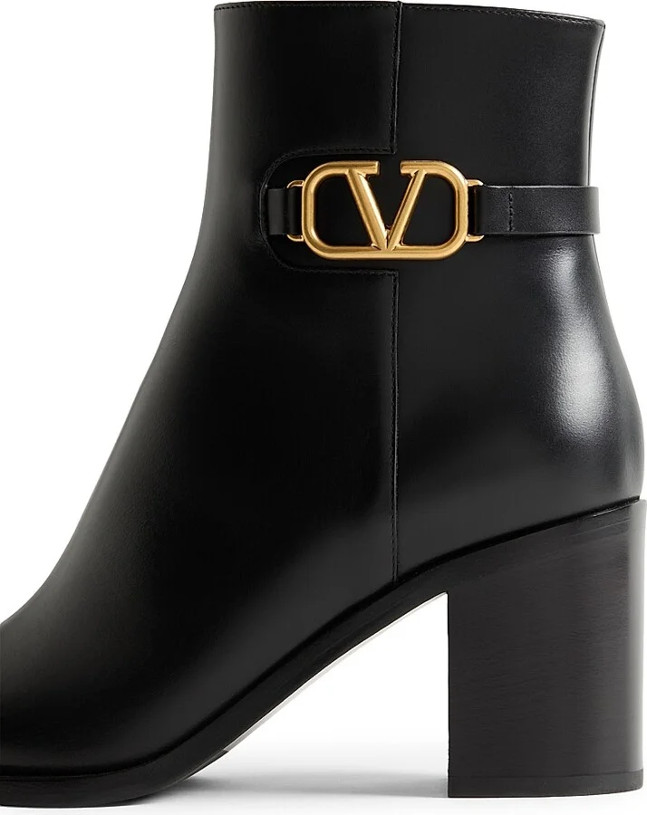 Women's Vlogo Signature Calfskin Ankle Boots - Black - Size 10.5 - Image 6