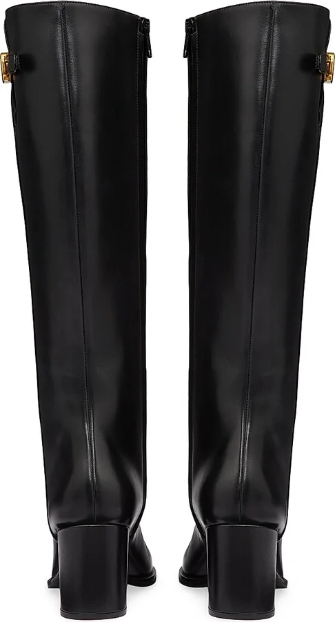 Women's VLogo Signature Calfskin Boots 70MM - Black - Size 8 - Image 3