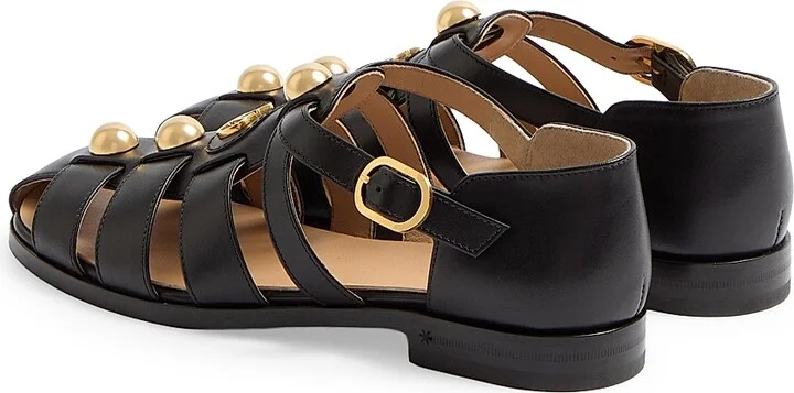 Women's VLogo Signature Calfskin Fisherman 20MM Sandals - Black - Size 7 - Image 3