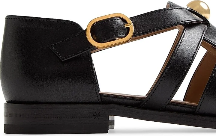 Women's VLogo Signature Calfskin Fisherman 20MM Sandals - Black - Size 7 - Image 5