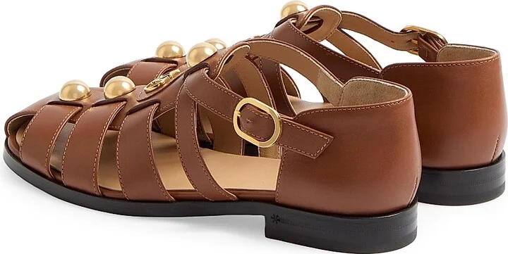 Women's VLogo Signature Calfskin Fisherman 20MM Sandals - Black - Size 7 - Image 10