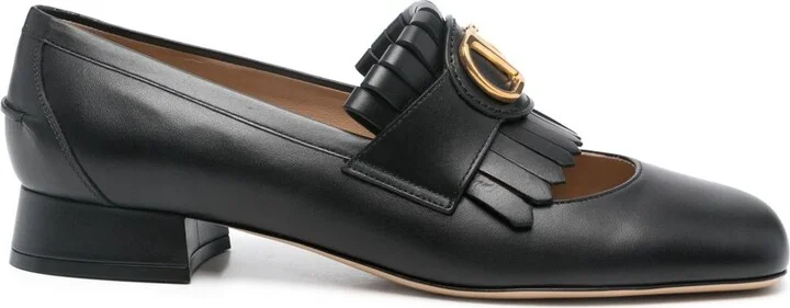 Women's Vlogo Signature Calfskin Fringe Sabot Moccasin 25Mm