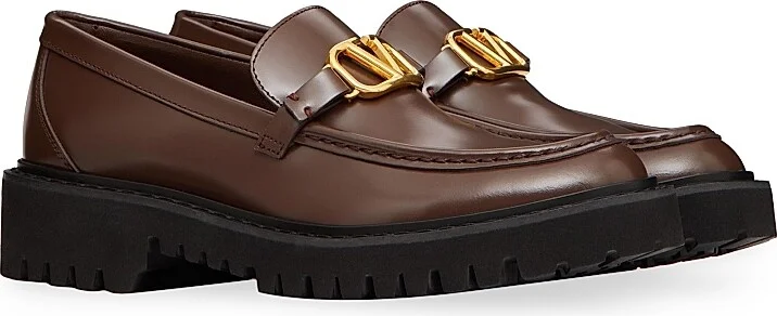 Women's Vlogo Signature Calfskin Loafers - Brown - Size 12 - Image 2