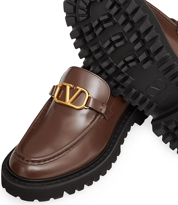 Women's Vlogo Signature Calfskin Loafers - Brown - Size 12 - Image 5