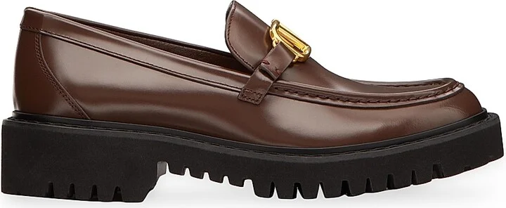 Women's Vlogo Signature Calfskin Loafers - Brown - Size 12