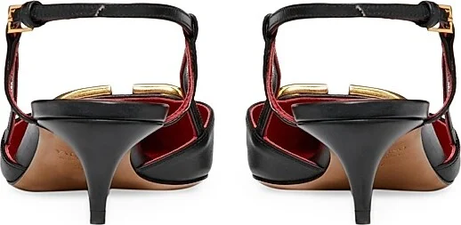 Women's VLogo Signature Calfskin Slingback Pumps 40MM - Black - Size 5 - Image 3