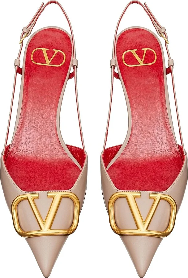 Women's VLogo Signature Calfskin Slingback Pumps 40MM - Black - Size 5 - Image 9