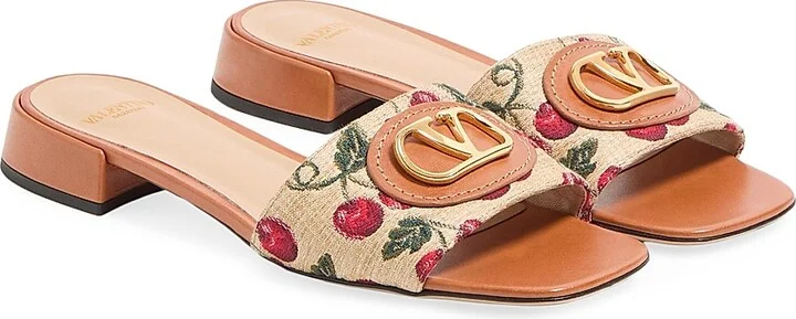 Women's VLogo Signature Cherryfic Slide Sandals 20MM - Natural Red Multicolor - Size 7 - Image 2