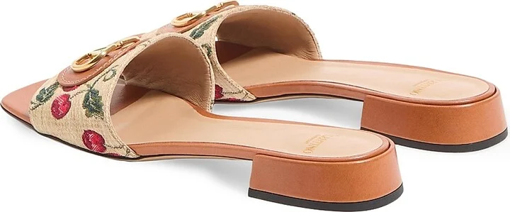 Women's VLogo Signature Cherryfic Slide Sandals 20MM - Natural Red Multicolor - Size 7 - Image 3