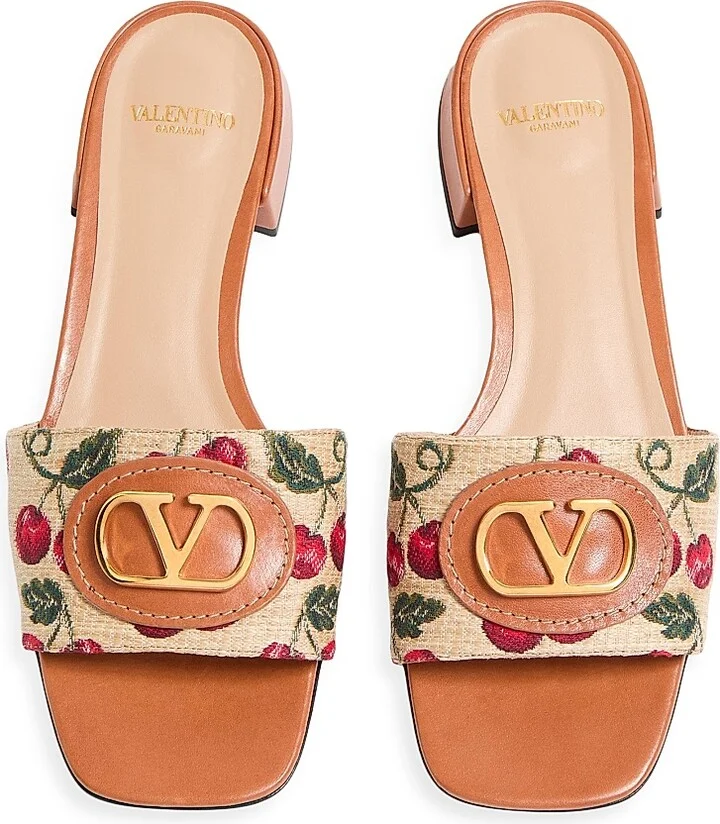 Women's VLogo Signature Cherryfic Slide Sandals 20MM - Natural Red Multicolor - Size 7 - Image 4